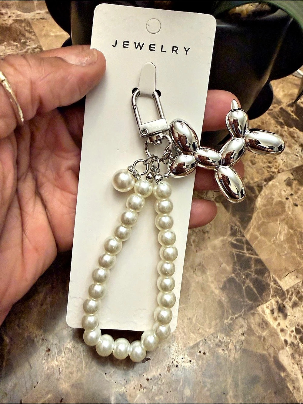 Pearl Flower Pendant Bag Charm